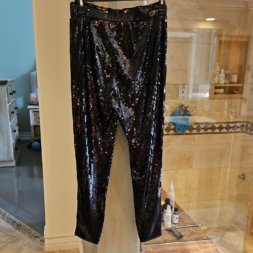 Michael Kors Black Sequin "Night Out" Pants – High Glam, Zero Effort